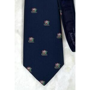 Men’s Navy Santa Sleigh Novelty Neck Tie Holiday